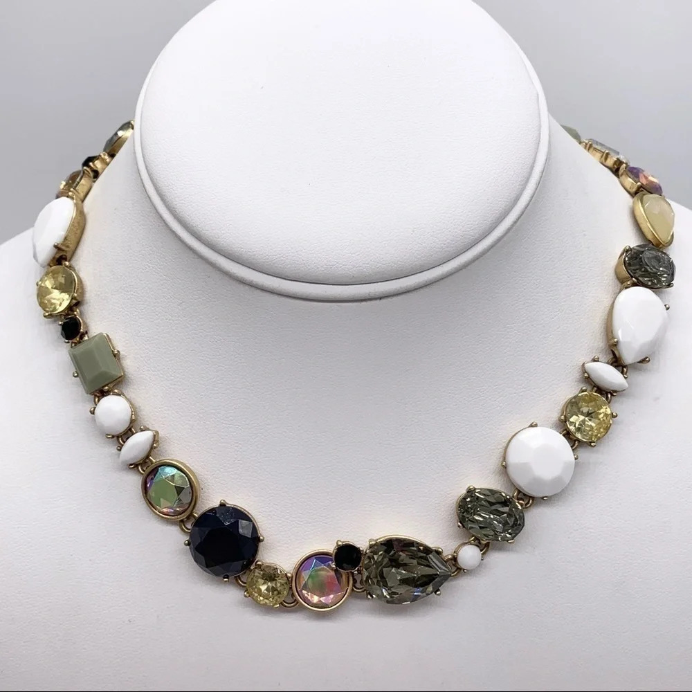J. Crew Brulee Crystal AB Collar Necklace